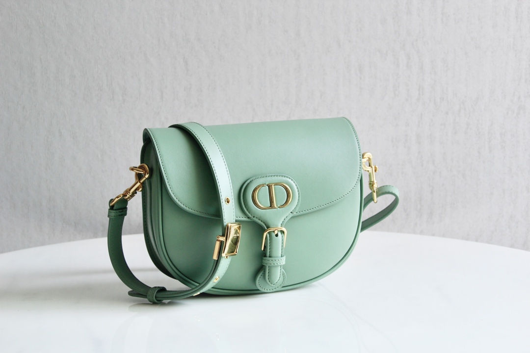 Medium Dior Bobby Bag Light Green Box Calfskin